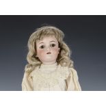 A Simon & Halbig for Heinrich Handwerck child doll, with brown sleeping eyes, original blonde mohair