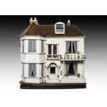 An large and early G & J Lines dolls’ house No.3 with elevator, circa 1910, two storeys, white