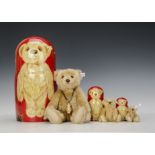 A Steiff Limited Edition rare Matrioschka Teddy Bear set, 513 of 750 pieces, three graduating hand