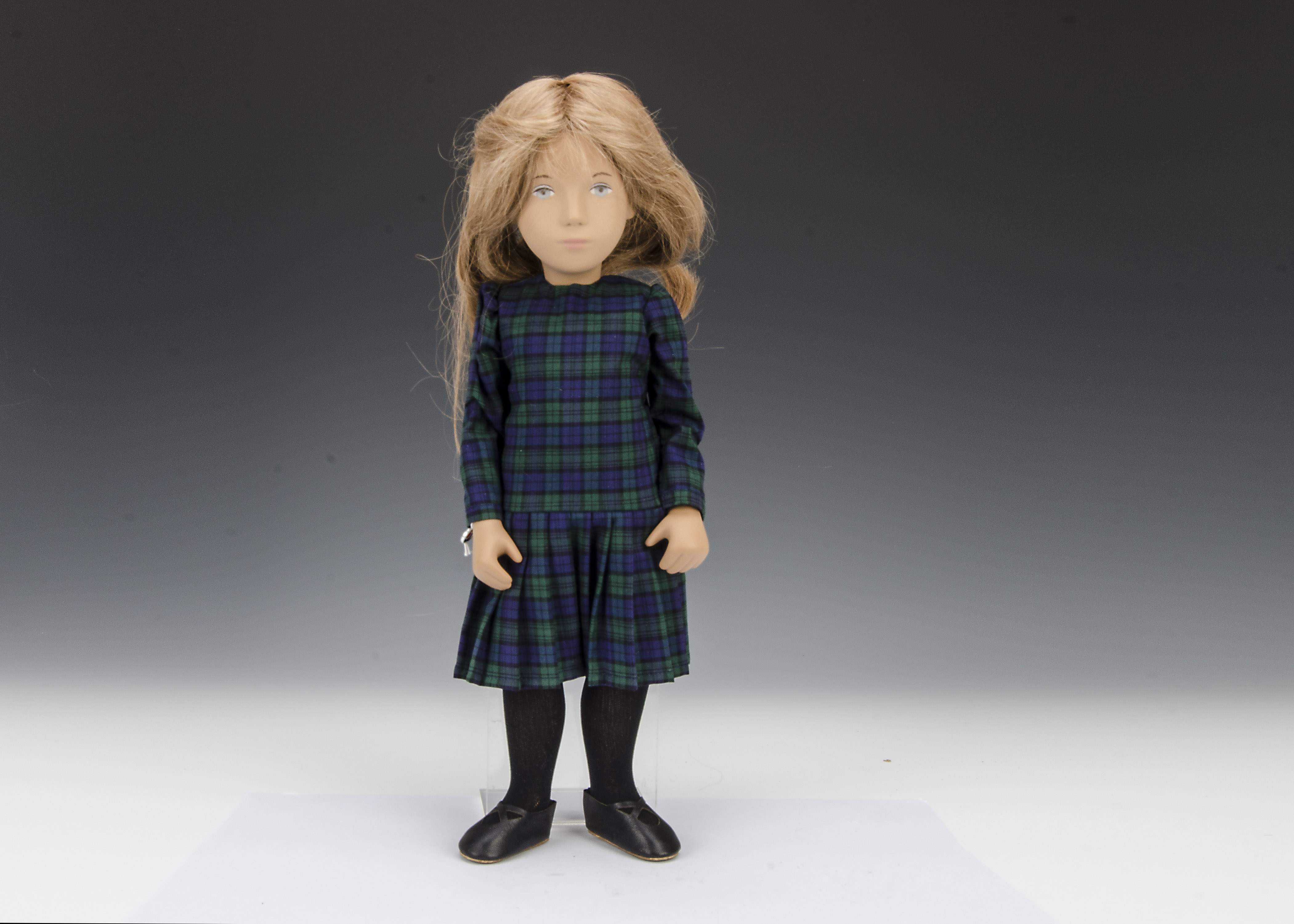 A Trendon Limited Edition Sasha doll Kiltie, 1983, with long light brown real hair, Black Watch