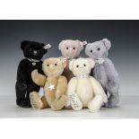 Five Steiff Limited Edition for Danbury Mint Swarovski Teddy Bears: Krystal 2009, Krystopher 2010,