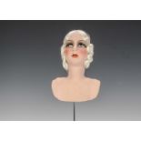 An excellent condition French Boudoir doll’s head and body, with silver white hair and composition