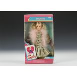 A Pedigree Premiere Sindy, No.42016, 1985, with blonde hair, in original pink and white striped