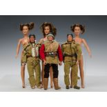 Three Gabriel Industry Tonto dolls from the Lone Ranger, in three different original outfits;