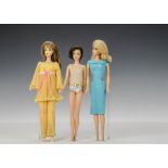 Francie and Casey: light brunette Francie wearing Lemon Kick, blonde Francie in turquoise dress; and