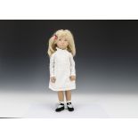 A Trendon Limited Edition Sasha doll Pintucks, 1982, with Fair hair, white dress, black velvet shoes