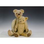 An early Chad Valley Teddy Bear 1920s, Aerolite type with pale golden mohair, pronounced muzzle,