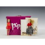 Palitoy Pippa: two dolls, one with jointed knees, in original dresses; a Pippa catalogue; two Mix ‘