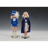 A Pedigree Sindy Nurse, 1982, with blonde hair; and a Sindy Majorette, blonde with blue outfit and