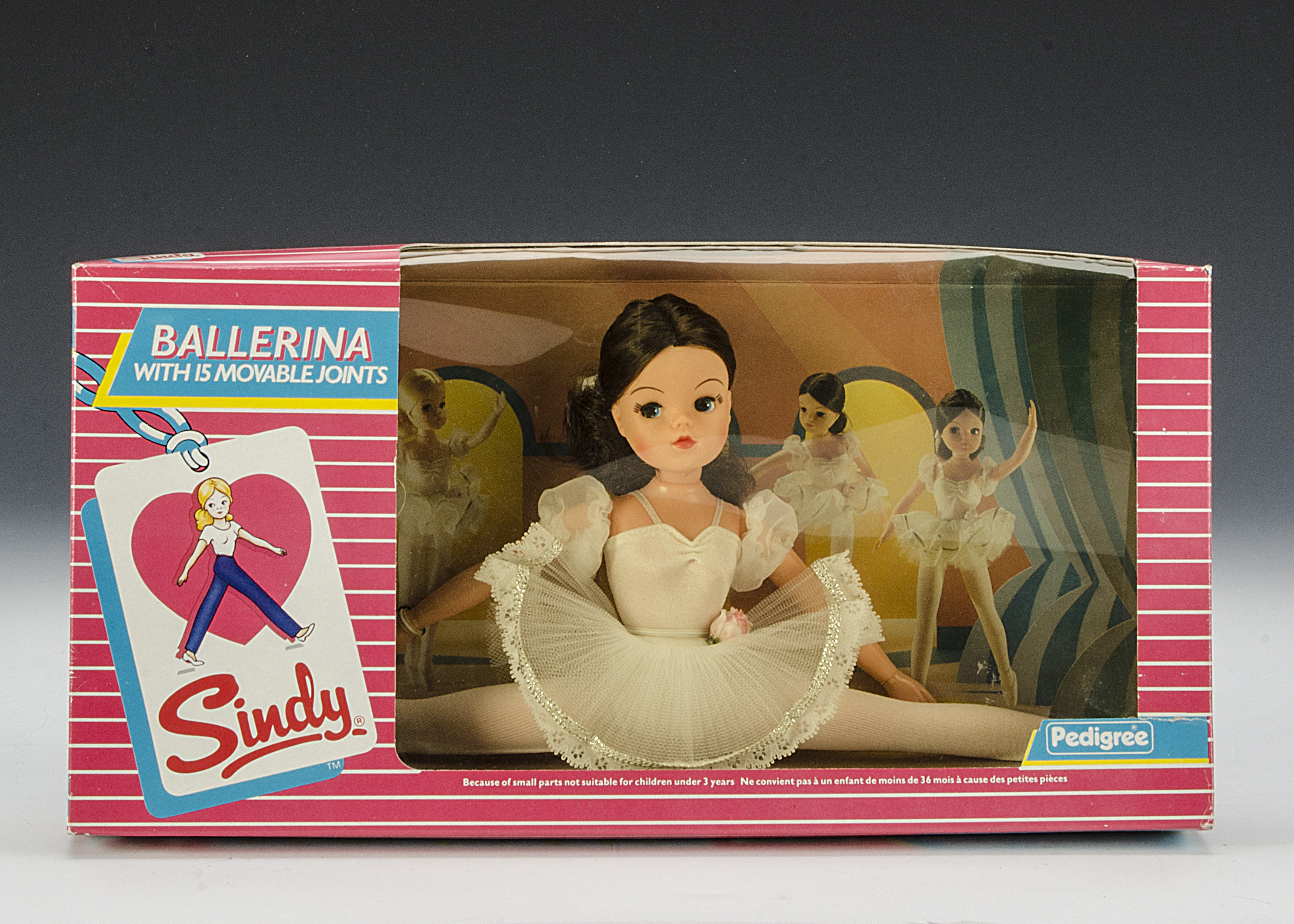 A Pedigree Active Ballerina Sindy, No.42015, with brunette hair, 15 Movable Joints, in original pink