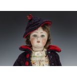 Elizabeth a Simon & Halbig 927 child doll, with lashed blue eyes, brown mohair wig, jointed