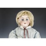 A Simon & Halbig 1079 child doll, with blue sleeping eyes, blonde mohair wig, jointed composition