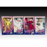 Four Hasbro Sindy doll 1987: Romance ‘n Roses, two City Girl Match ‘n’ Set and White Wedding, in