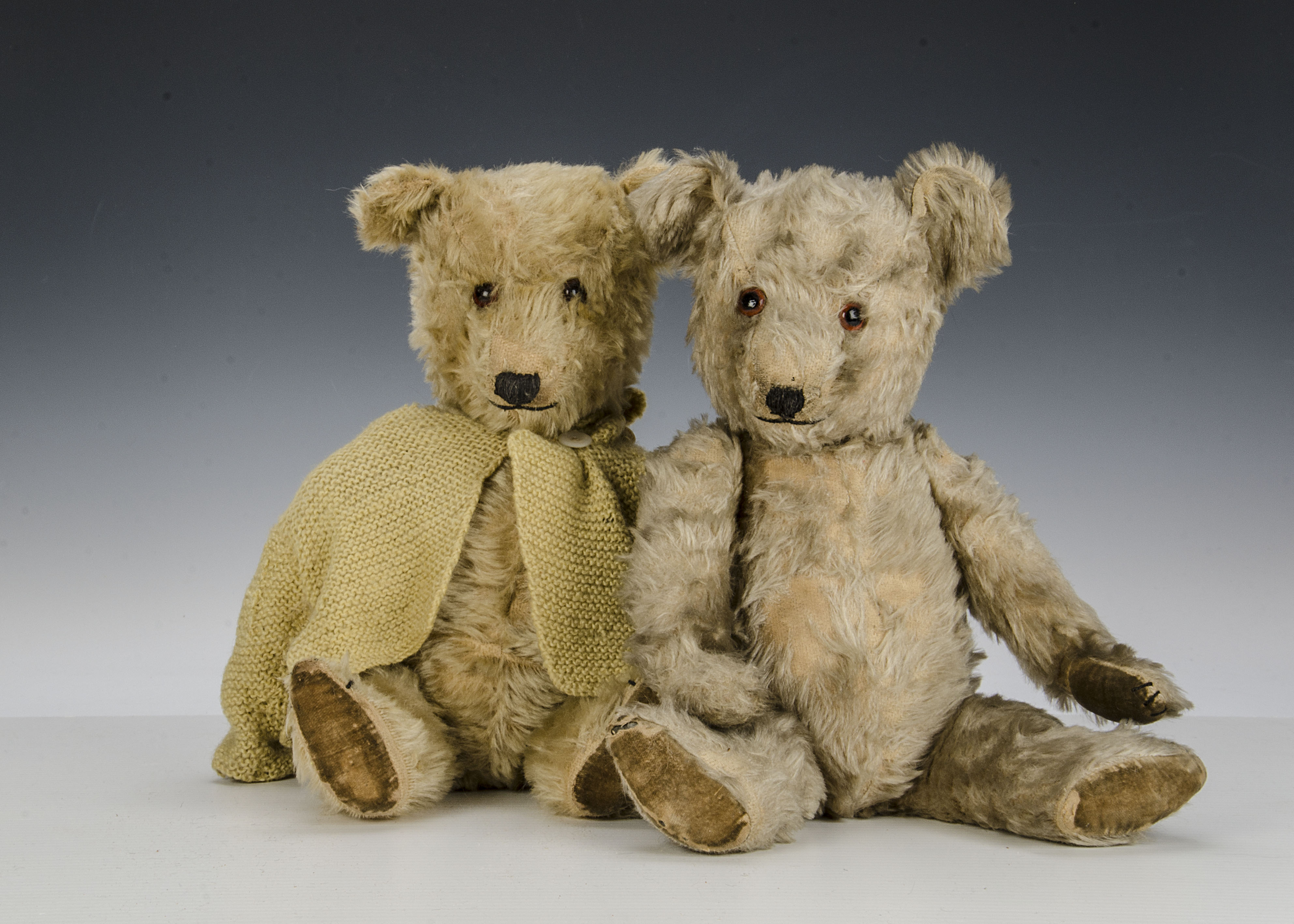 Two Chiltern Hugmee teddy bears, 1950s, one with pressure-operated musical mechanism and blonde