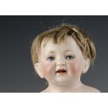 A J.D. Kestner 235 character shoulder-head baby, with blue sleeping eyed, double chin, original