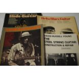 Guitar music books, sixteen , mainly blues related and includes two repair books