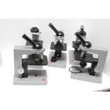 Leitz HM-Lux Microscopes: five examples, some missing various components