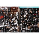 SLR Camera Bodies: a quantity including Nikon, Pentax, Olympus and others (2 Trays)