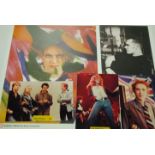 Rock photographs and posters, U2 and Stone Roses posters, three small photos of Morrissey, Stone