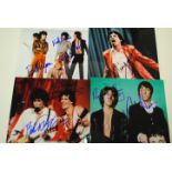 Rolling Stones-The Who-Bob Dylan, five photographs, all signed with certificates