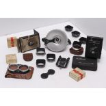 Rollei Accessories: an early Rolleikin, lenshoods and other items (a lot)