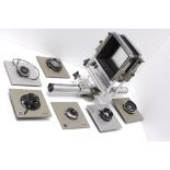 Sinar Monorail Camera: with 47mm and 90mm Angulon lenses, 135mm Apo-Symmar and more in wooden case