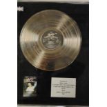 Barry Manilow, framed disc presented to Brian Yates to recognise 300,000 sold copies of Barry-Live