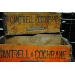 Boxes, six 'Cantrell & Cochrane' sturdy wooden soda syphon boxes, suitable for 7" singles