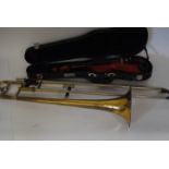 Trombone & violin, Boosey & Hawkes Imperial A/F together with Chinese made 12" length cased violin.