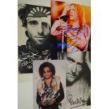 Rock photographs, nine autographed photographs many with certificates including Pink Floyd, The