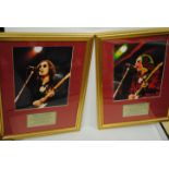 John Lennon, two framed and glazed photographs with title 'Live in concert Madison Square Garden,