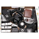 Roll Film Cameras & Accessories: several folding cameras together with film backs, prisms and more