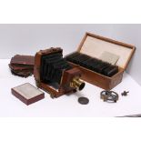 The Swift' Camera: quarter plate field camera stlye with tripod, plate holders and a box of