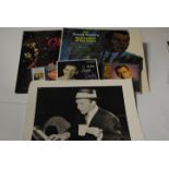 Frank Sinatra, two albums, large B/W photograph, two Spanish released CDs plus three CD set