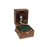 Portable gramophone: A Decca junior, in brown case with Crescendo Junior soundbox, November 1923;