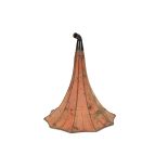 Gramophone horn: a red Morning Glory horn – 17 x 17 in. (faded), with 'plug' elbow