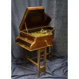 Cabinet gramophone: an Operaphone grand piano form gramophone, with louvres (loose) behind fall,