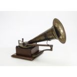 Travelling arm Gramophone: a 'Trade Mark' Gramophone by the Gramophone Company Ltd, with bolt brake,