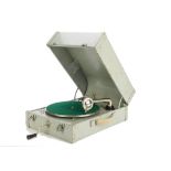 Portable gramophone: a Winston metal case W2 portable, finished in grey