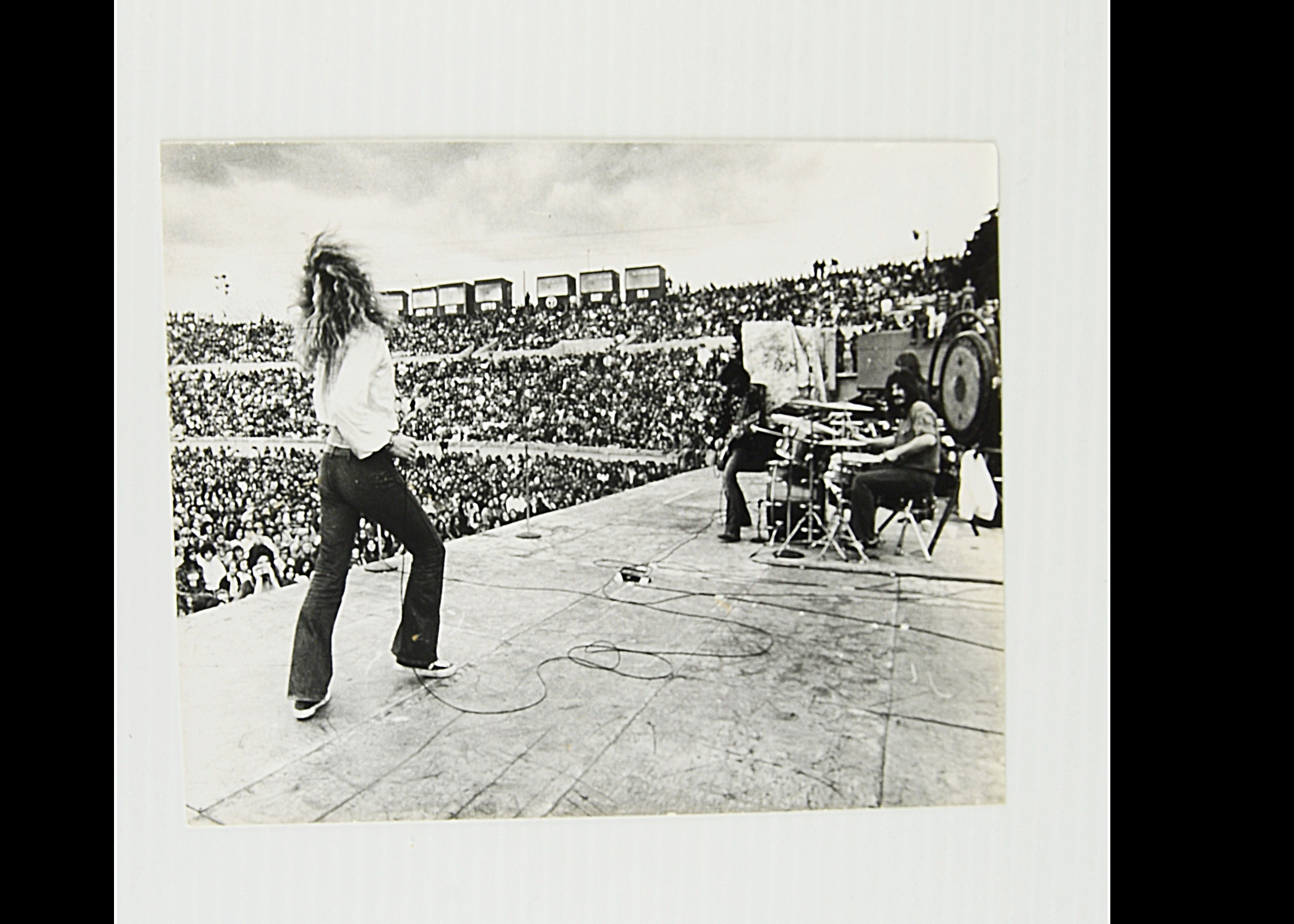 Led Zeppelin, five photographs believed to be contemporary silver gelatine prints from the period