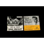 Elvis Presley, two Eps, Good Rockin Tonight - HMV 7EG 8256 UK 1957 EX/EX- and Love Me Tender- HMV