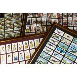 Cigarette Cards, Mixture, six matching framed and glazed (with clear back panel) sets, Wills