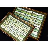 Cigarette Cards, Horses, two sets, framed and glazed (with clear back) of Carreras Turf Races