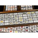 Cigarette Cards, Mixture, four matching framed and glazed (with clear back board) sets to include