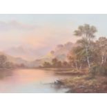 W.Reeves. Watercolour, depicting a highland scene with lake in the foreground, signed to lower