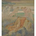 Maud Beddington (FL 1895-1922), water colour entitled 'The Discovery', depicting nude females