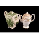 A part Crown Staffordshire part coffee set, together with a Staffordshire, Elizabethan, part