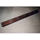 A large Hardy Bros Ltd teak rod case, rectangular shape with metal fittings, bearing lable to