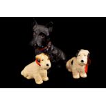 A set of interesting advertising dog figures, including a Sylvac Whyte & Macky, Black Scottie dog,