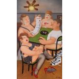 Beryl Cook, reproduction Limited Edition print entitled 'Strip Poker', signed to lower right in